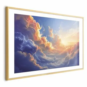 Plakat Symfonia barw 30x21 cm z ramą złotą z marginesem