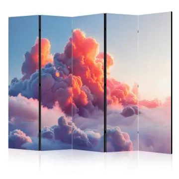 Parawan akustyczny Pejzaże 225x172 cm 5-częściowy szary