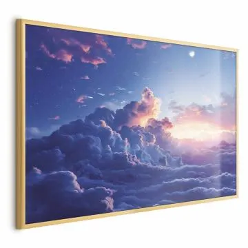Plakat Nocne góry 42x29,7 cm z ramą złotą bez marginesu