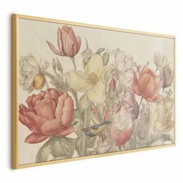 Plakat Bukiet 60x40 cm z ramą złotą bez marginesu