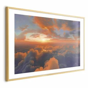 Plakat Spektakl barw 42x29,7 cm z ramą złotą z marginesem