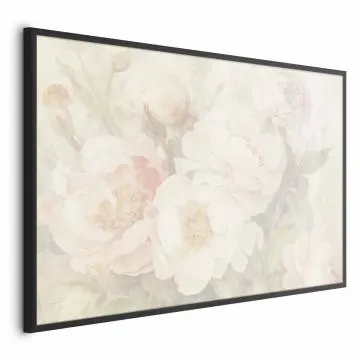 Plakat Piwonie we mgle 30x21 cm z ramą czarną bez marginesu
