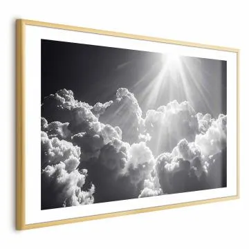 Plakat Nadzieja w chmurach 30x21 cm z ramą złotą z marginesem