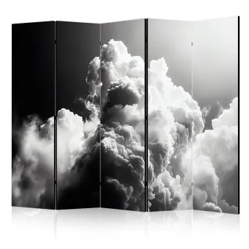 Parawan dwustronny Pejzaże 225x172 cm 5-częściowy szary