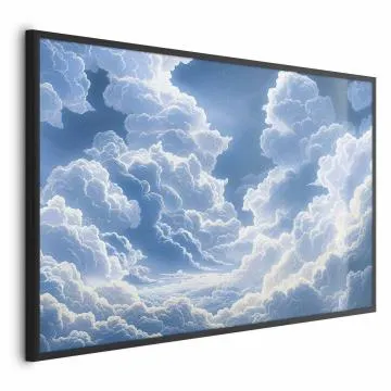 Plakat Niebo i puchate chmury 30x21 cm z ramą czarną bez marginesu