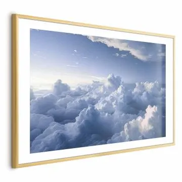 Plakat Podniebne pejzaże 30x21 cm z ramą złotą z marginesem