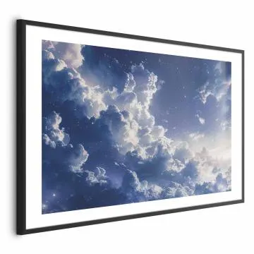 Plakat Gwiezdne chmury 42x29,7 cm z ramą czarną z marginesem