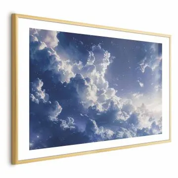 Plakat Gwiezdne chmury 90x60 cm z ramą złotą z marginesem