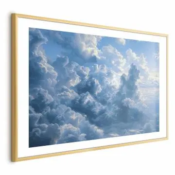 Plakat Ocean w powietrzu 60x40 cm z ramą złotą z marginesem