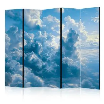 Parawan dwustronny Pejzaże 225x172 cm 5-częściowy niebieski
