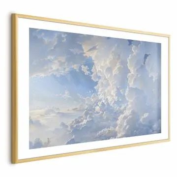 Plakat Obrazy na niebie 42x29,7 cm z ramą złotą z marginesem