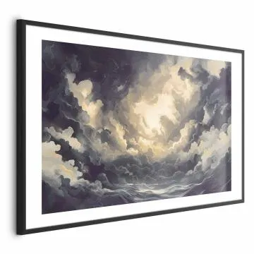 Plakat Gra światła 42x29,7 cm z ramą czarną z marginesem