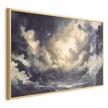 Plakat Gra światła 42x29,7 cm z ramą złotą bez marginesu