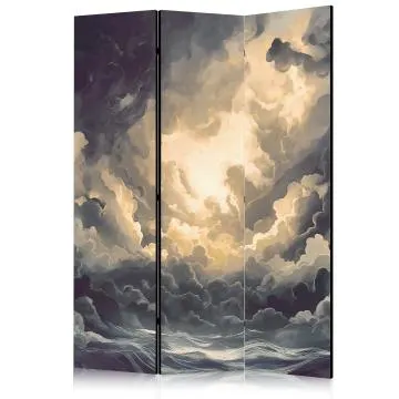 Parawan akustyczny Pejzaże 135x172 cm 3-częściowy szary