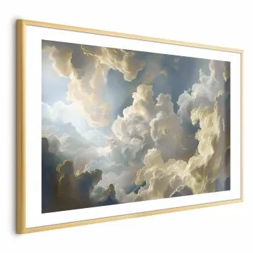 Plakat Słońce i cienie 30x21 cm z ramą złotą z marginesem