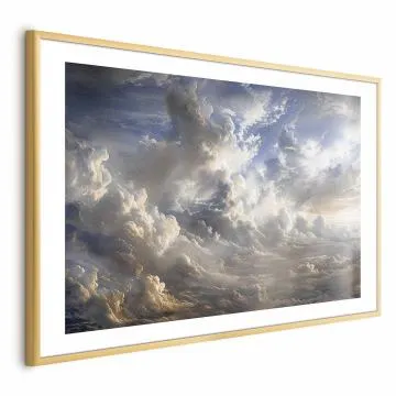 Plakat Refleksy na chmurach 42x29,7 cm z ramą złotą z marginesem