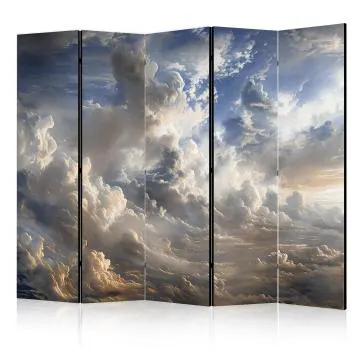 Parawan dwustronny Pejzaże 225x172 cm 5-częściowy szary