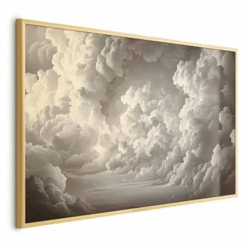 Plakat Miękka gra światła 90x60 cm z ramą złotą bez marginesu