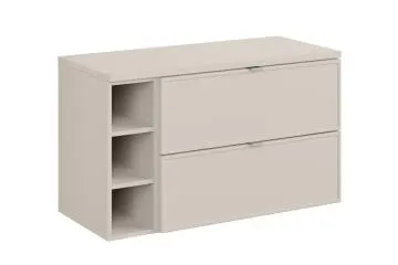 Szafka pod umywalkę nablatową BELLA CASHMERE 80cm kaszmirowa - zestaw 100 cm z regałem i blatem