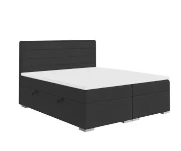 Łóżko kontynentalne DANETTI 180x200 czarne velvet z pojemnikiem