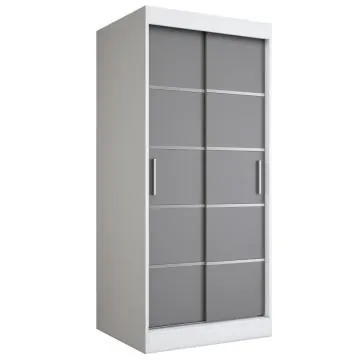 Szafa przesuwna MODUO COMFORT 90 biała mat/antracyt z listwami