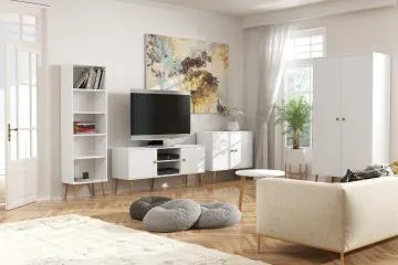Komoda LEBEL z drzwiczkami 100cm biała mat