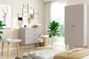 Komoda LEBEL 2 z szufladami 100cm kaszmirowa