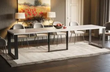 Stół rozkładany BORYS MAX 130(330)x85 biały połysk