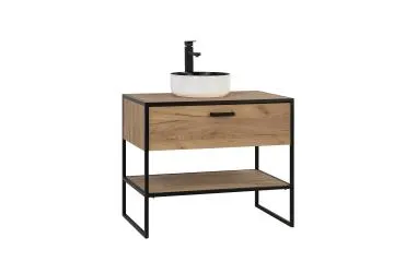 Szafka pod umywalkę BROOKLIN 827 90 cm dąb craft złoty