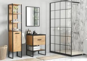 Szafka pod umywalkę BROOKLIN 820 60 cm dąb craft złoty