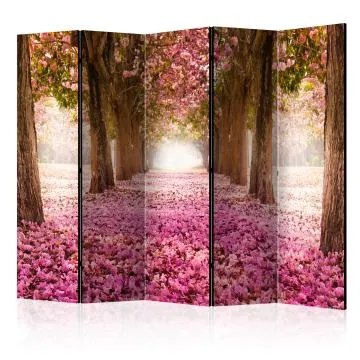 Parawan akustyczny Pejzaże 225x172 cm 5-częściowy brązowy