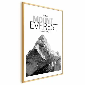 Plakat Mount Everest 29,7x42 cm z ramą złotą z marginesem