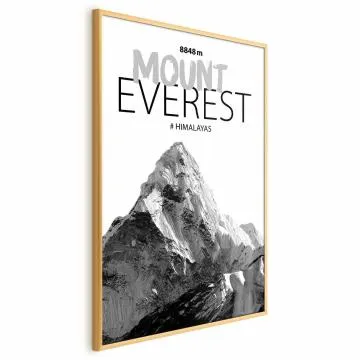 Plakat Mount Everest 29,7x42 cm z ramą złotą bez marginesu