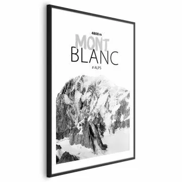 Plakat Mont Blanc 29,7x42 cm z ramą czarną z marginesem