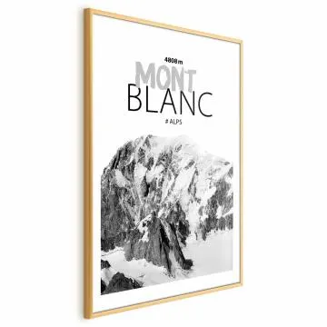 Plakat Mont Blanc 40x60 cm z ramą złotą z marginesem