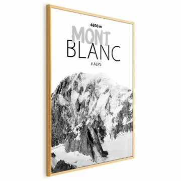 Plakat Mont Blanc 29,7x42 cm z ramą złotą bez marginesu