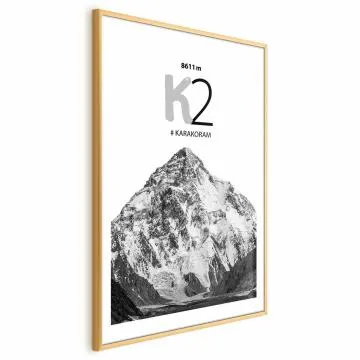 Plakat K2 40x60 cm z ramą złotą z marginesem