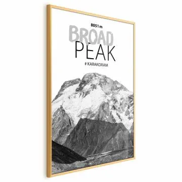 Plakat Broad Peak 60x90 cm z ramą złotą bez marginesu