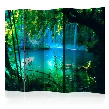 Parawan akustyczny Pejzaże 225x172 cm 5-częściowy zielony
