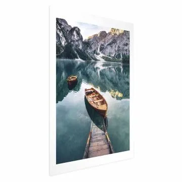 Plakat Łodzie w Dolomitach 40x60 cm bez ramy z marginesem