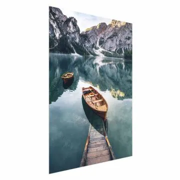 Plakat Łodzie w Dolomitach 40x60 cm bez ramy bez marginesu
