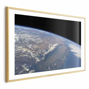 Plakat Potęga ziemi 60x40 cm z ramą złotą z marginesem