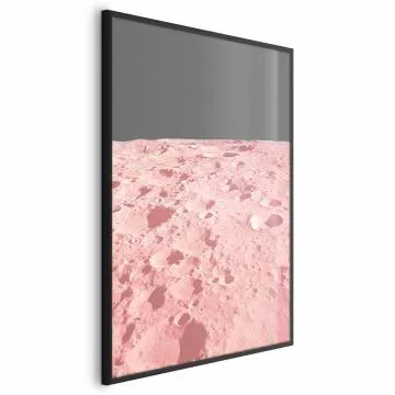 Plakat Różowy księżyc 60x90 cm z ramą czarną bez marginesu