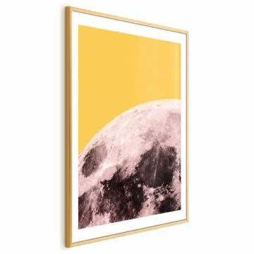 Plakat Słoneczny księżyc 21x30 cm z ramą złotą z marginesem