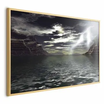 Plakat Burza 30x21 cm z ramą złotą bez marginesu