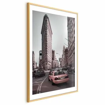 Plakat Miejski ruch 40x60 cm z ramą złotą z marginesem