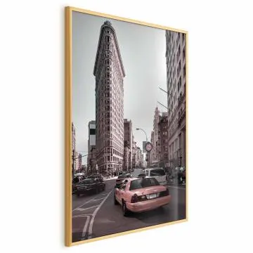Plakat Miejski ruch 40x60 cm z ramą złotą bez marginesu