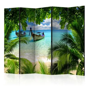 Parawan akustyczny Pejzaże 225x172 cm 5-częściowy zielony
