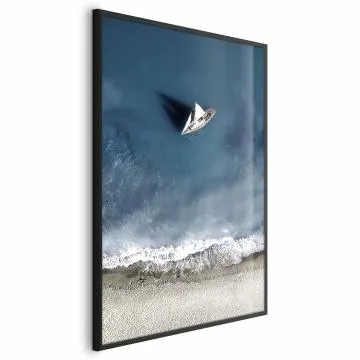 Plakat Jacht 40x60 cm z ramą czarną bez marginesu