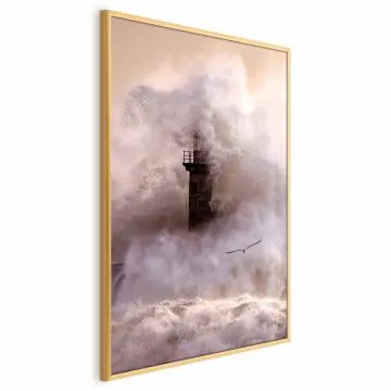 Plakat Sztorm 60x90 cm z ramą złotą bez marginesu